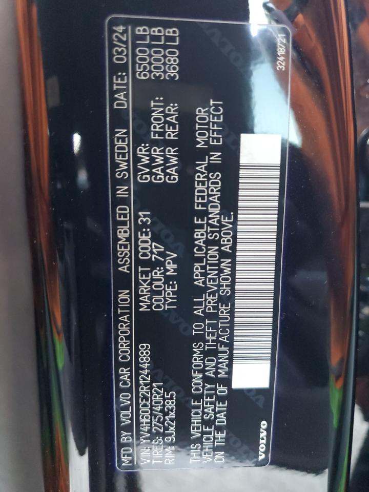 2024 VOLVO XC90 PLUS VIN:YV4H60CE2R1244889