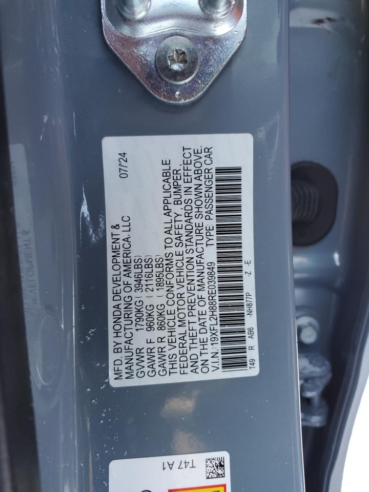 2024 HONDA CIVIC SPORT VIN:JHMGD38678S039888