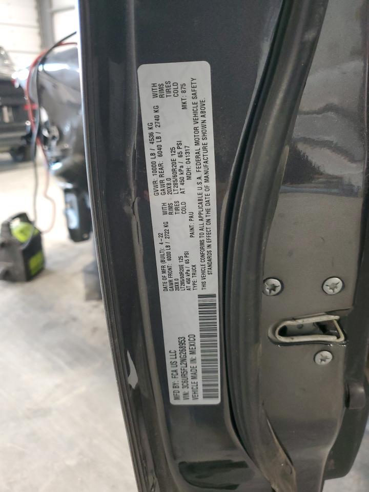 2022 RAM 2500 LARAMIE VIN:3C6UR5FL2NG268953