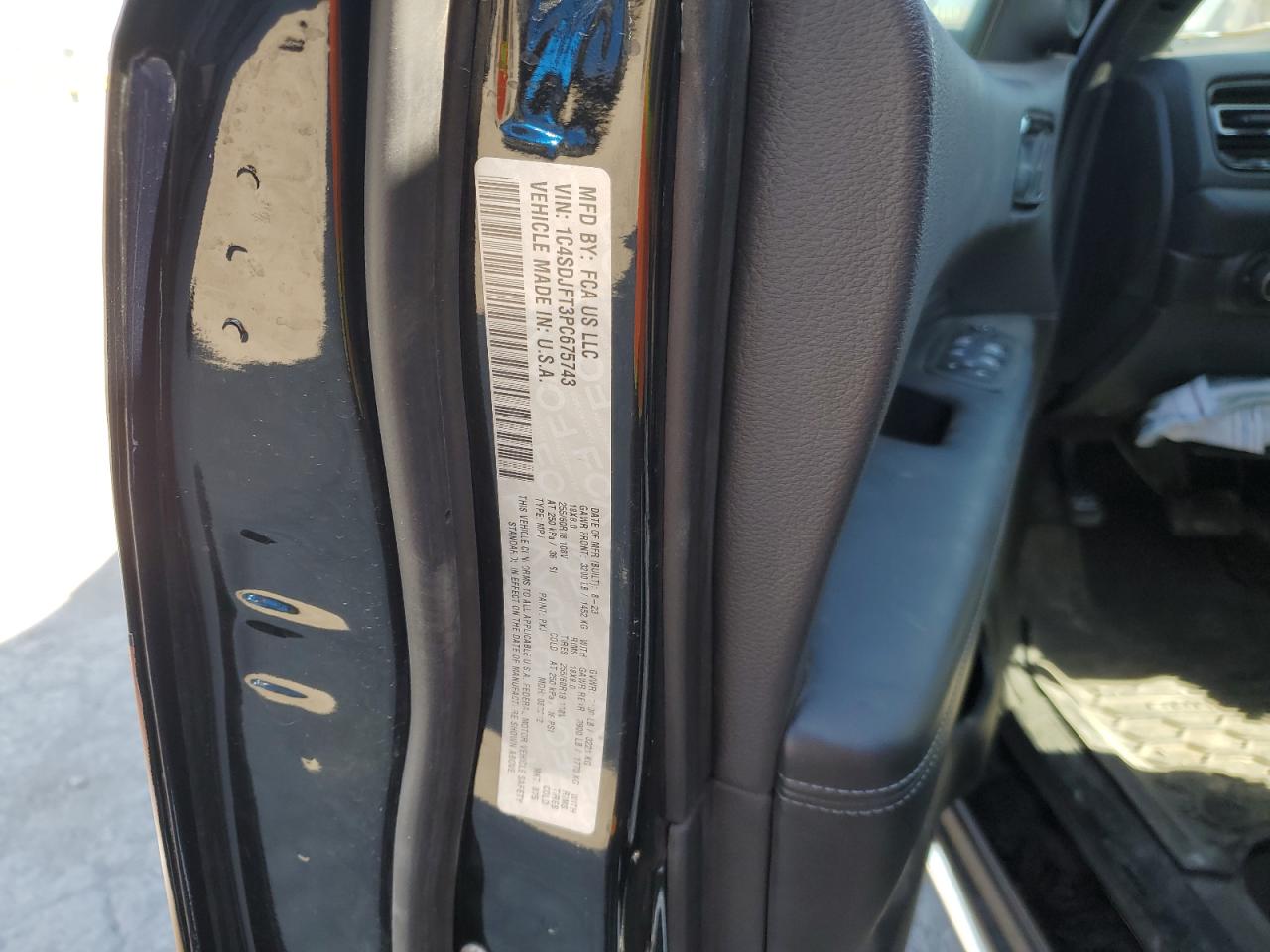 2023 DODGE DURANGO PURSUIT VIN:1C4SDJFT3PC675743