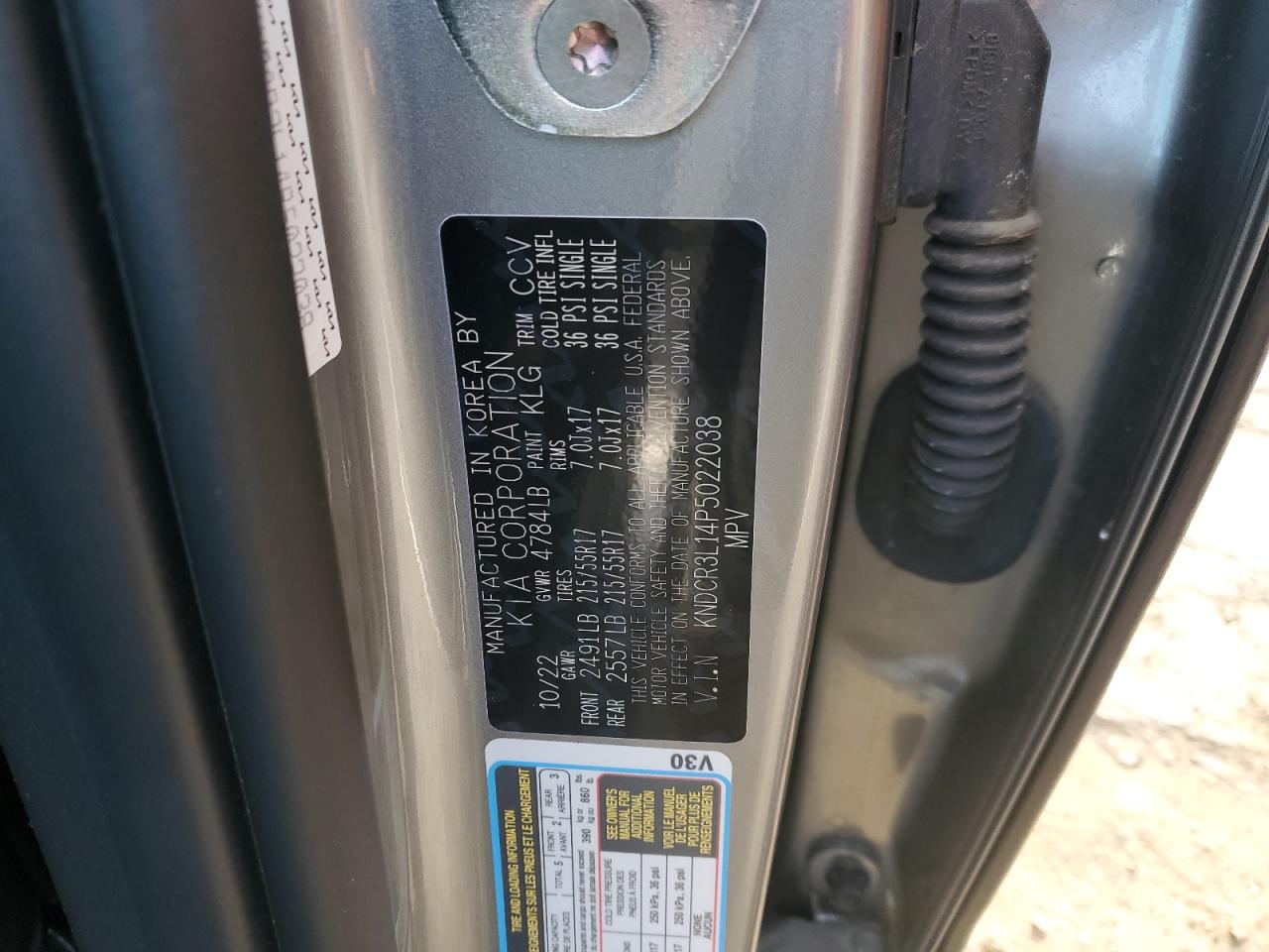 2023 KIA NIRO WIND VIN:KNDCR3L14P5022038