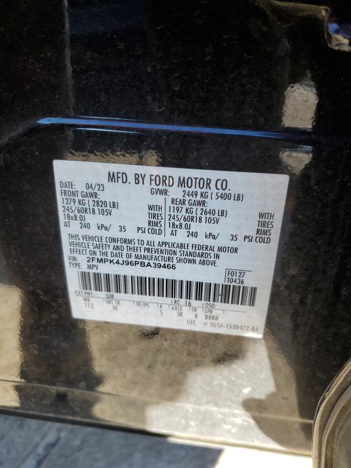 2023 FORD EDGE SEL VIN:2FMPK4J96PBA39466