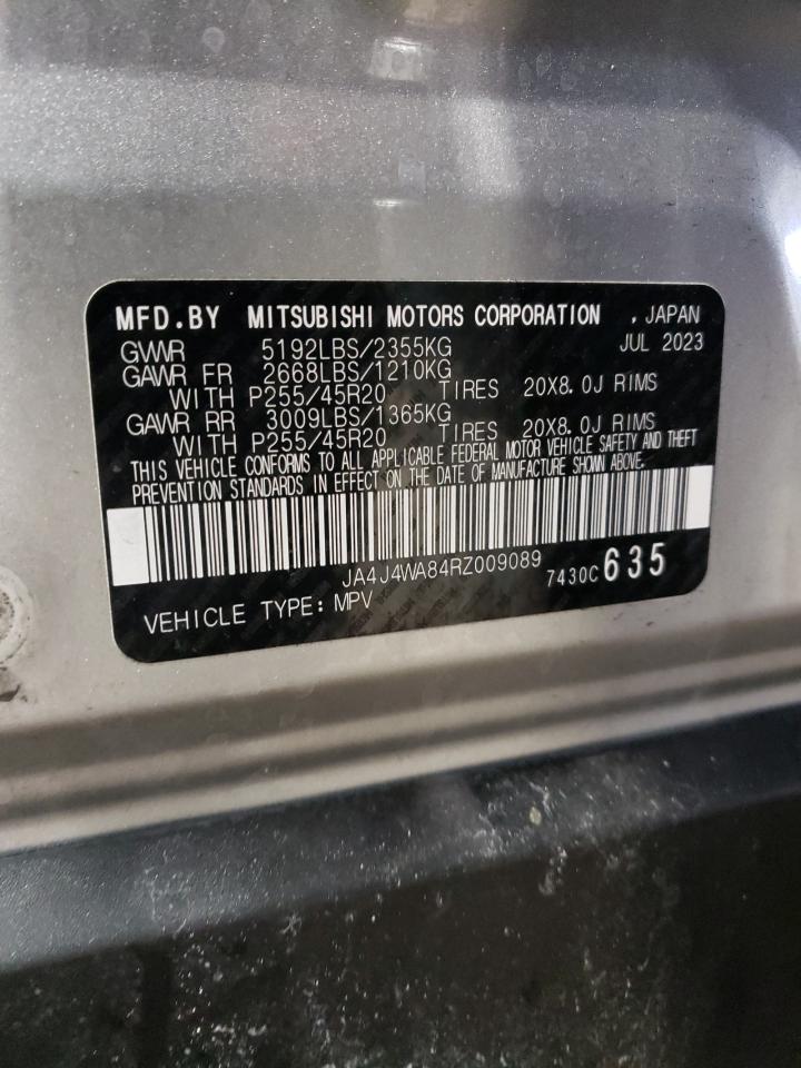 2024 MITSUBISHI OUTLANDER SEL VIN:JA4J4WA84RZ009089