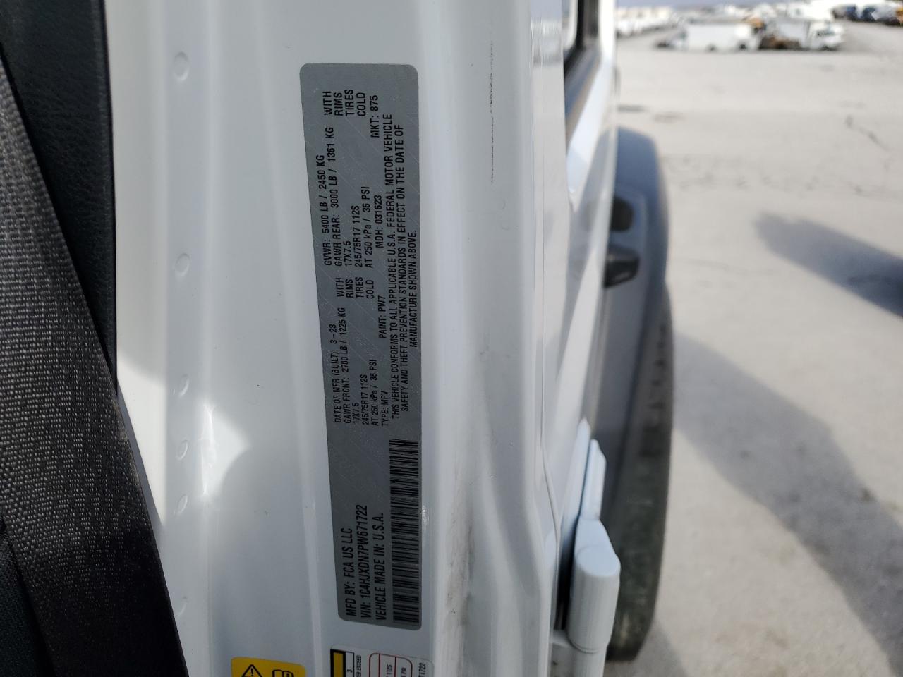 2023 JEEP WRANGLER SPORT VIN:1C4HJXDN7PW671722