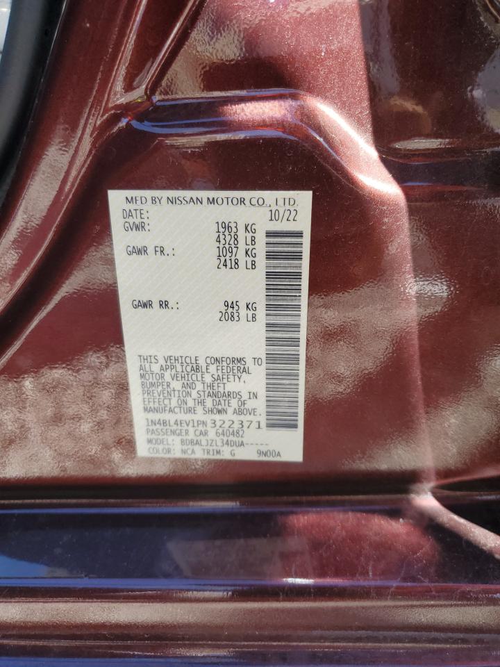 2023 NISSAN ALTIMA SL VIN:1N4BL4EV1PN322371