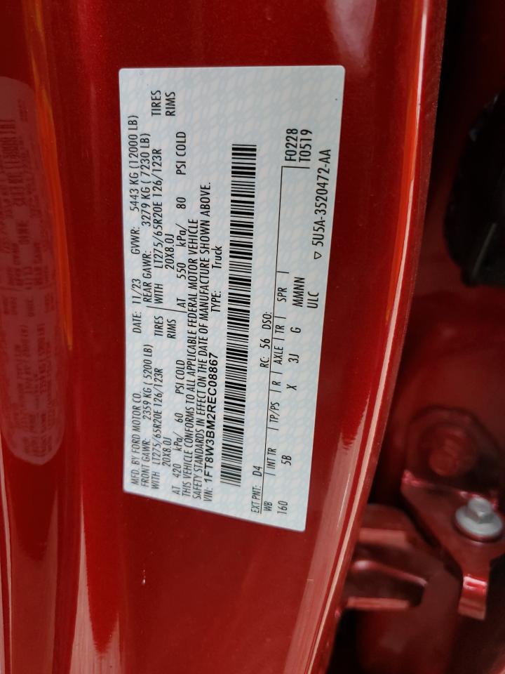 2024 FORD F350 SUPER DUTY VIN:1FT8W3BM2REC08867