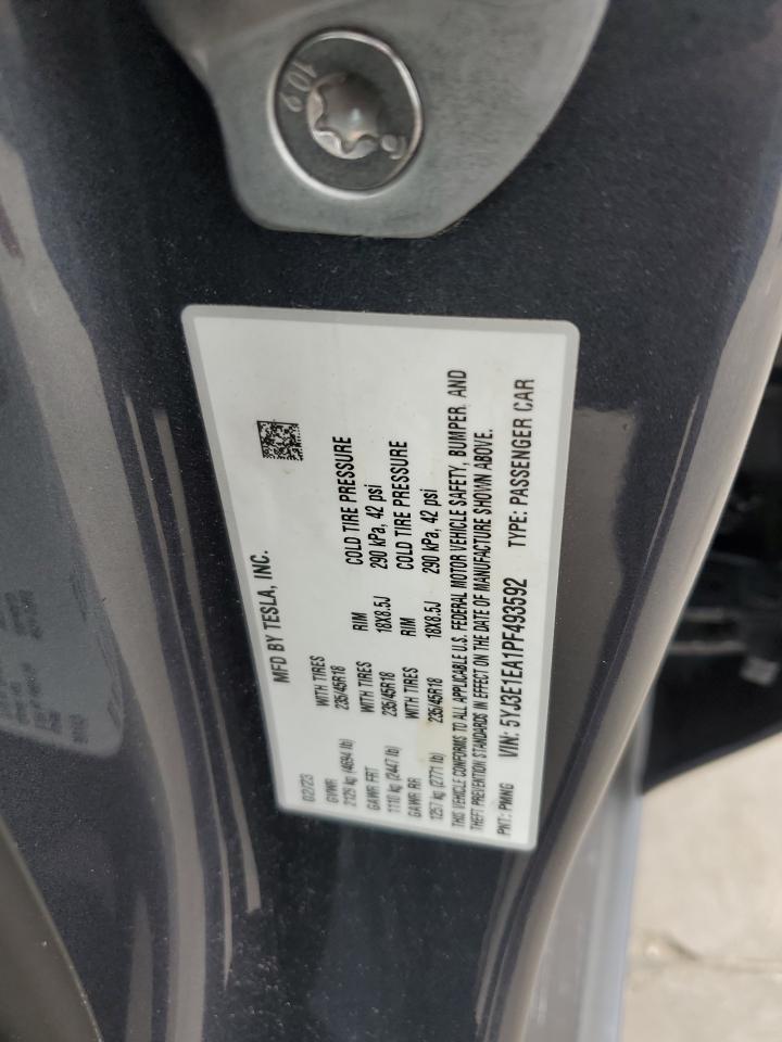 2023 TESLA MODEL 3 VIN:5YJ3E1EA1PF493592