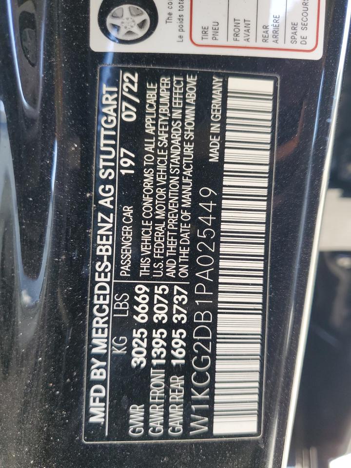 2023 MERCEDES-BENZ EQS SEDAN 450+ VIN:W1KCG2DB1PA025449