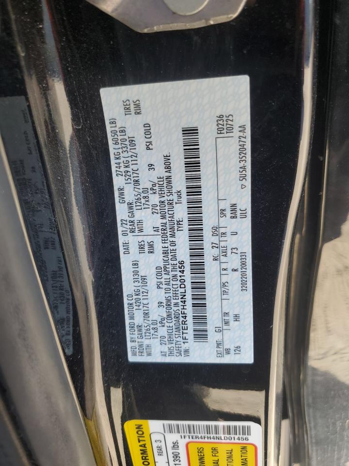 2022 FORD RANGER XL VIN:1FTER4FH4NLD01456