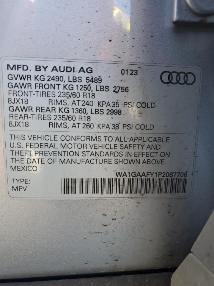 2023 AUDI Q5 PREMIUM 45 VIN:WA1GAAFY1P2087706