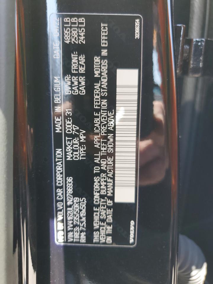 2022 VOLVO XC40 T5 INSCRIPTION VIN:YV4162UL1N2786936