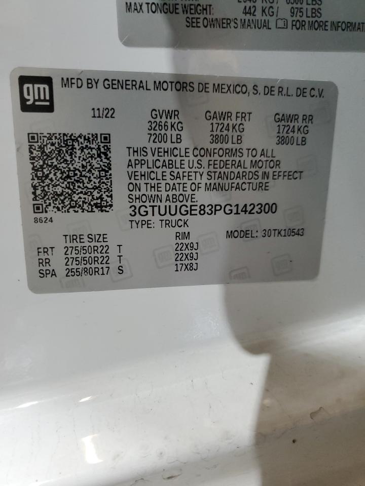 2023 GMC SIERRA K1500 DENALI VIN:1GCCS196168178708