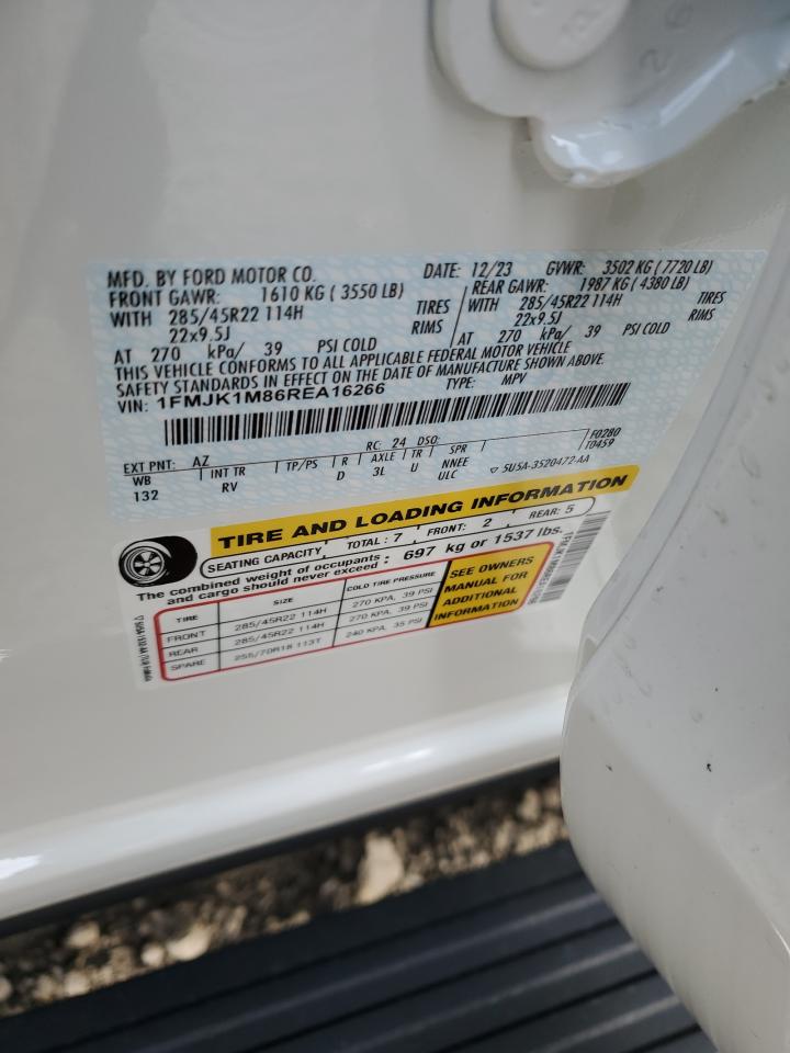 2024 FORD EXPEDITION MAX PLATINUM VIN:1FMJK1M86REA16266