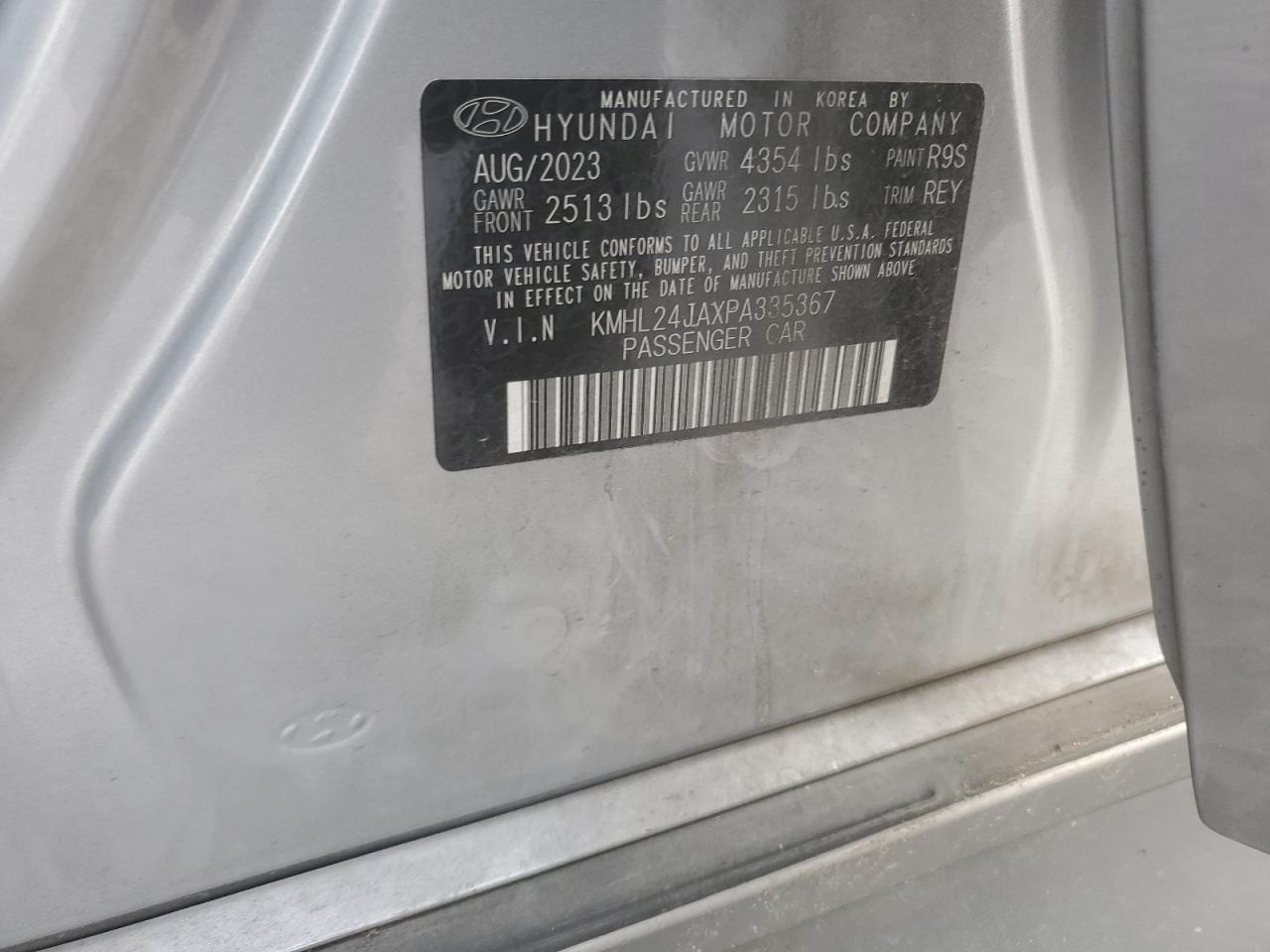 2023 HYUNDAI SONATA SE VIN:KMHL24JAXPA335367