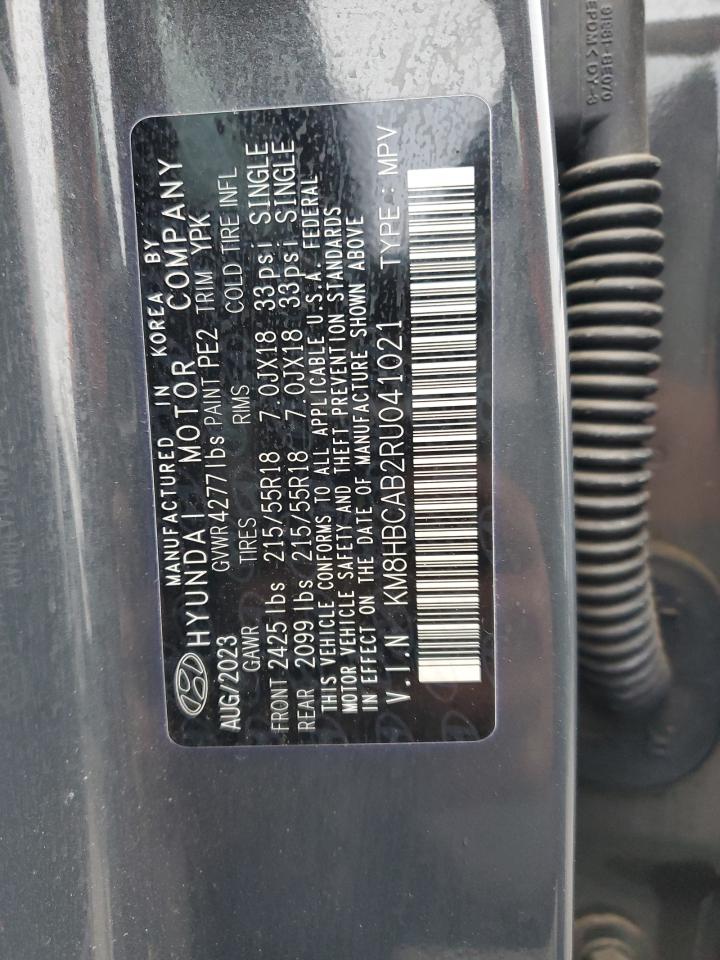 2024 HYUNDAI KONA SEL VIN:KM8HBCAB2RU041021