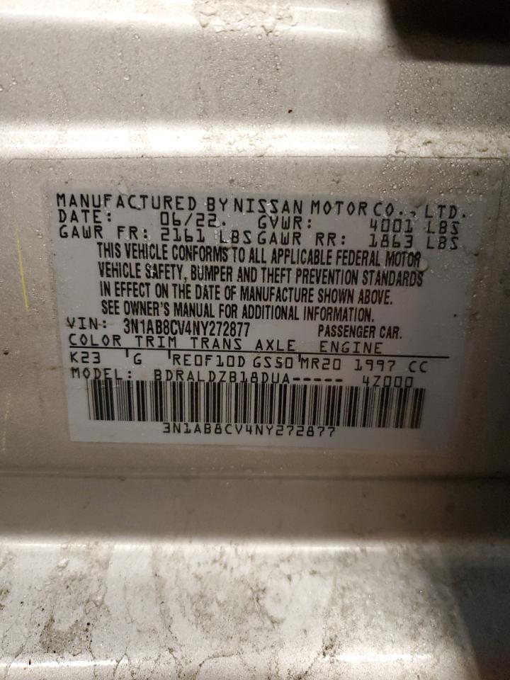 2022 NISSAN SENTRA SV VIN:3N1AB8CV4NY272877