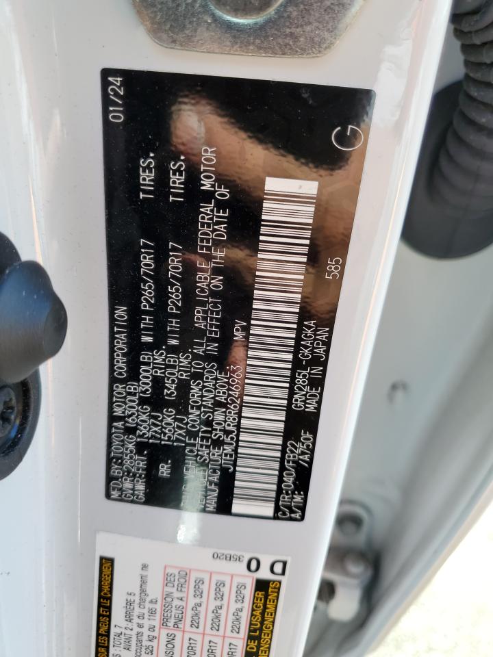 2024 TOYOTA 4RUNNER SR5/SR5 PREMIUM VIN:JTEMU5JR8R6246963