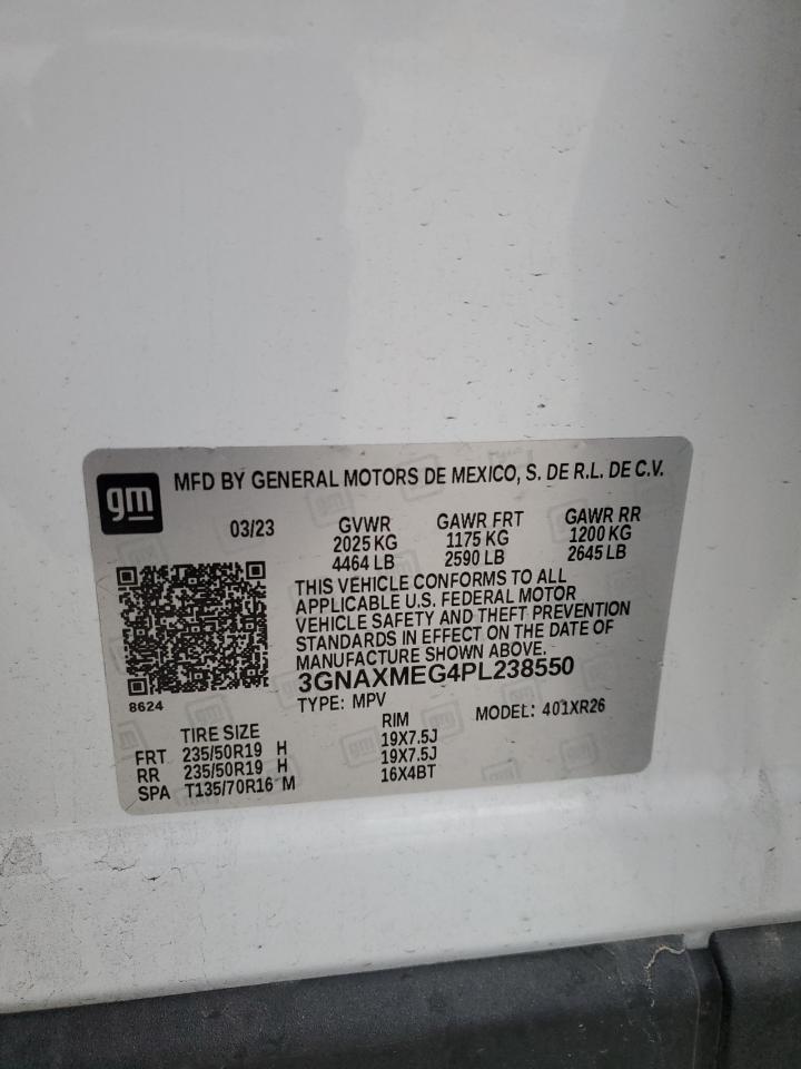 2023 CHEVROLET EQUINOX RS VIN:3GNAXMEG4PL238550