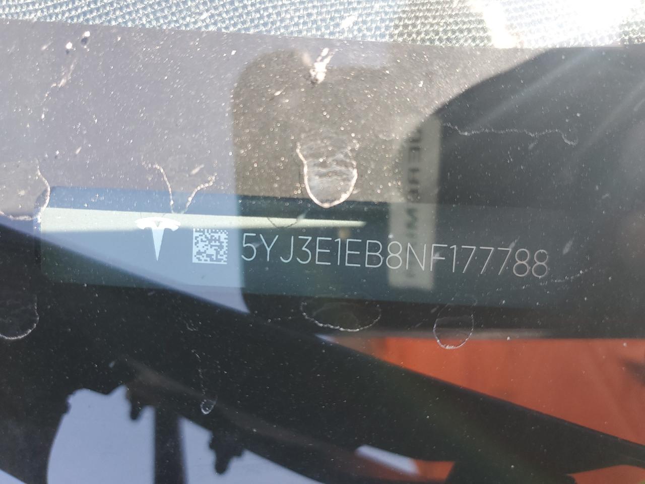 2022 TESLA MODEL 3 VIN:5YJ3E1EB8NF177788
