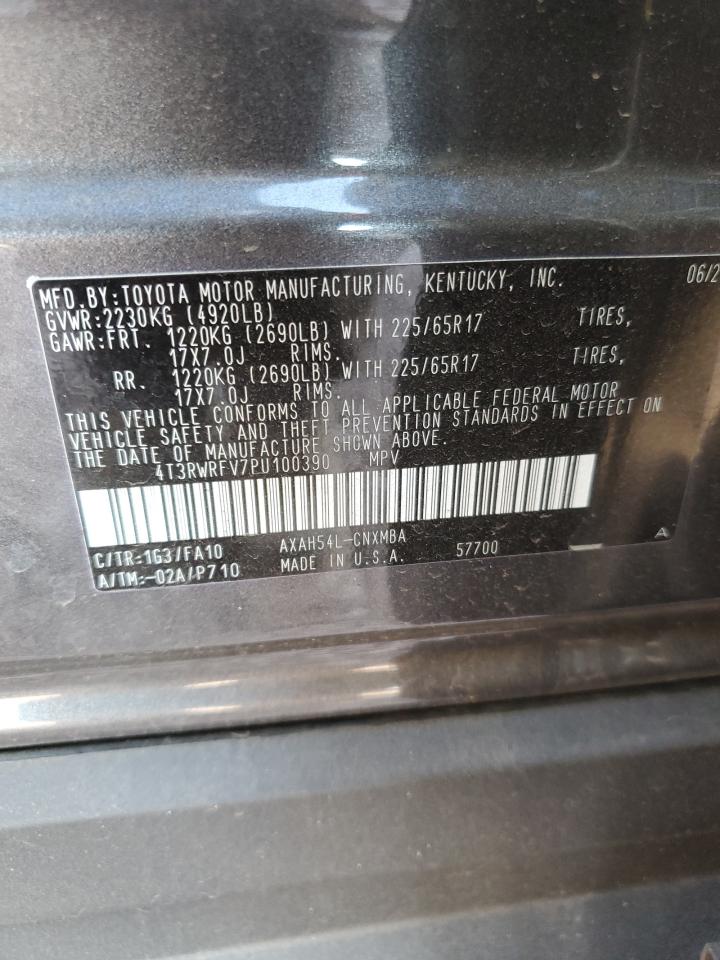 2023 TOYOTA RAV4 XLE VIN:4T3RWRFV7PU100390