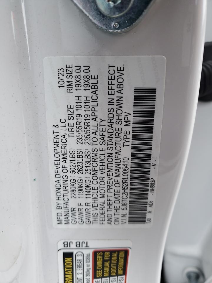 2024 ACURA RDX TECHNOLOGY VIN:5J8TC2H52RL005410