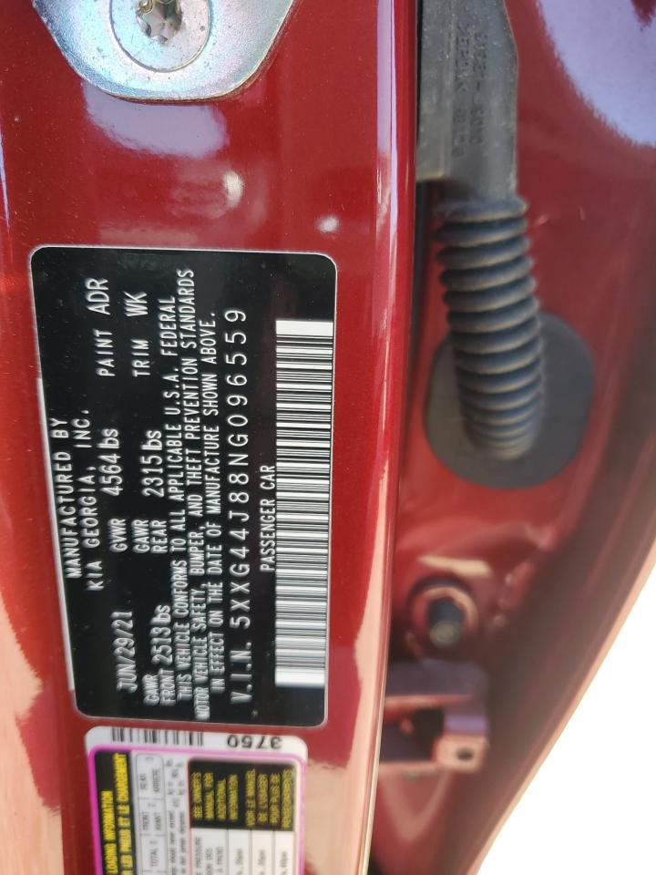 2022 KIA K5 GT VIN:5XXG44J88NG096559
