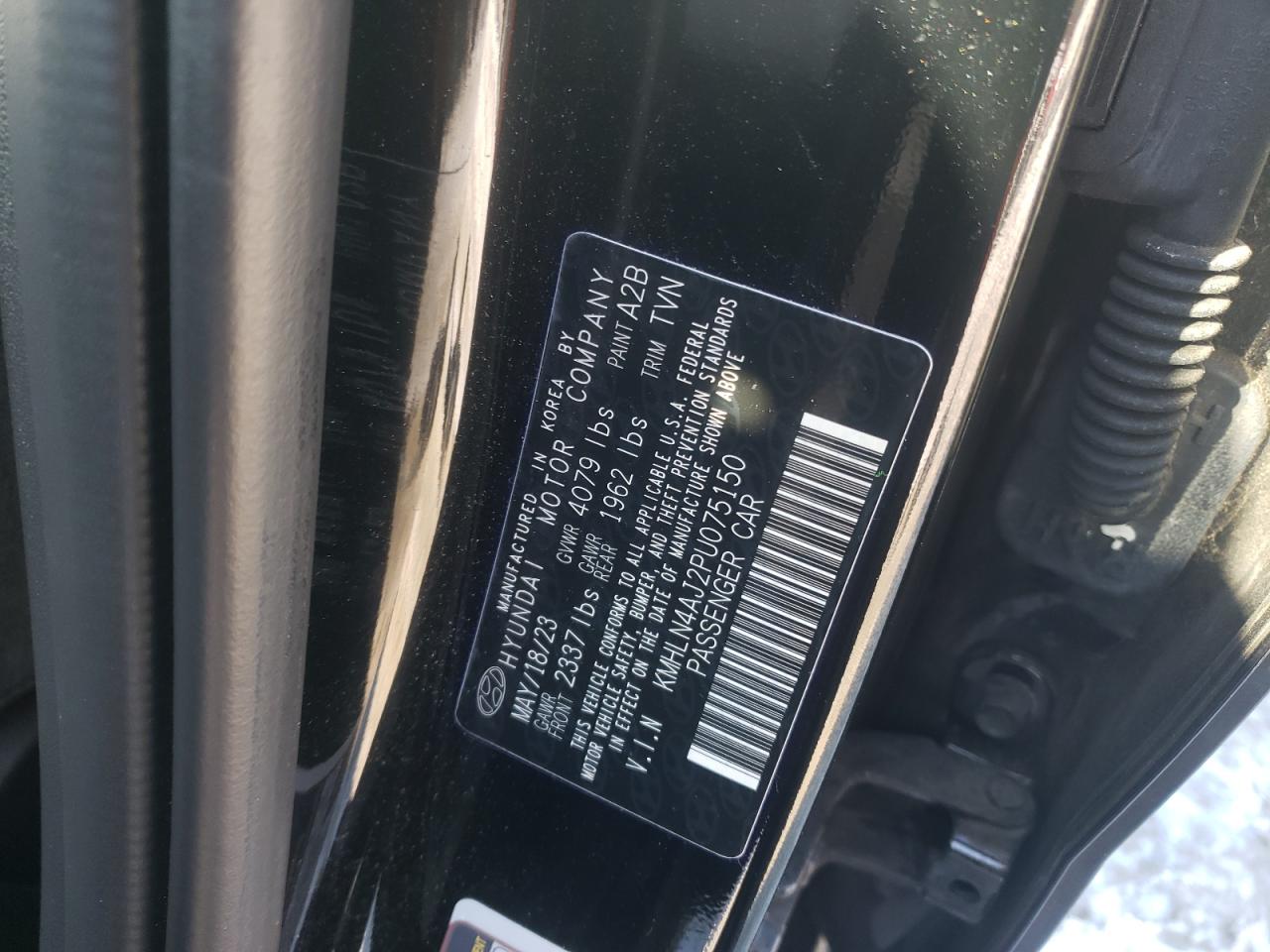 2023 HYUNDAI ELANTRA LIMITED VIN:KMHLN4AJ2PU075150