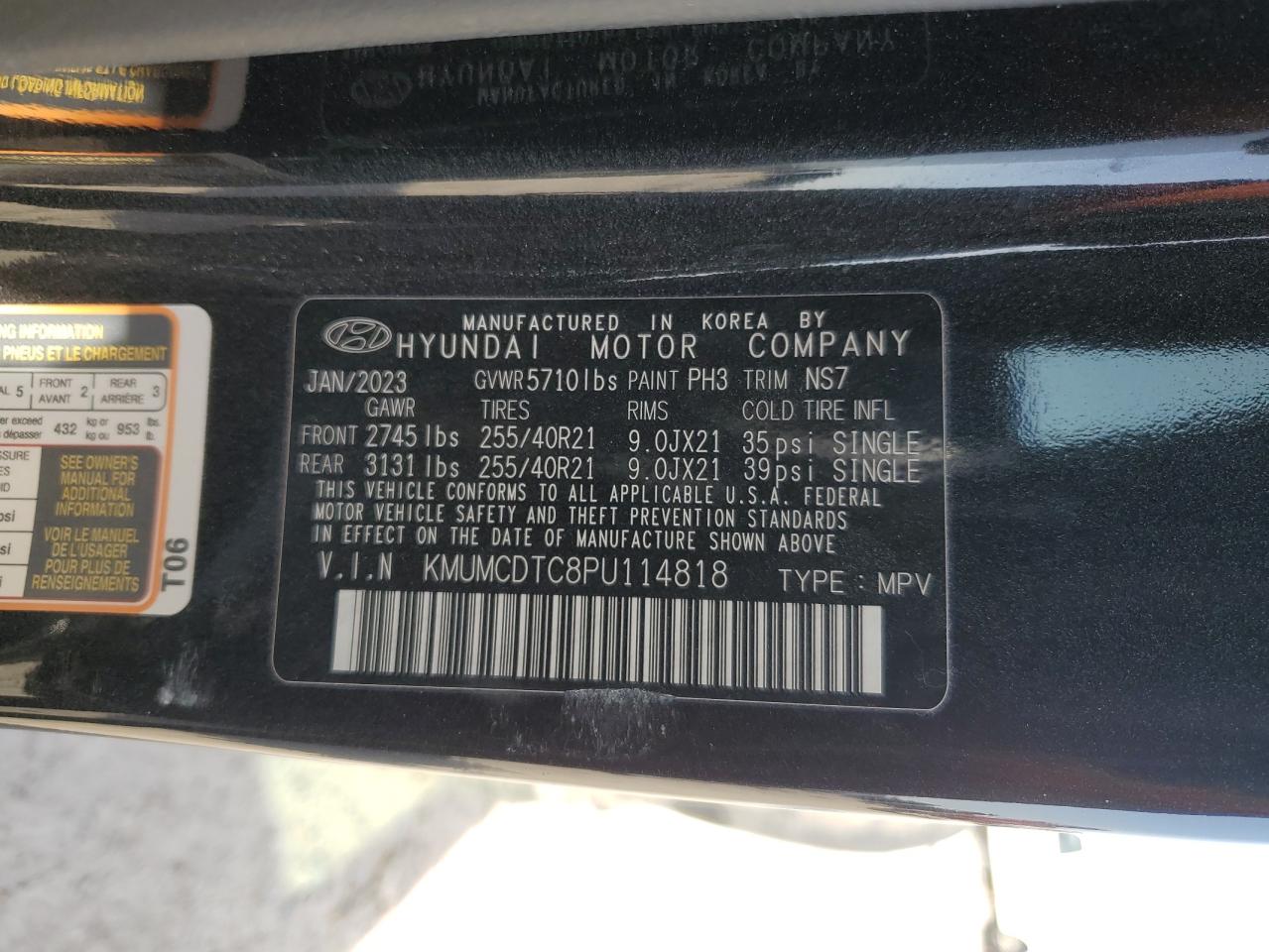 2023 GENESIS GV70 BASE VIN:KMUMCDTC8PU114818