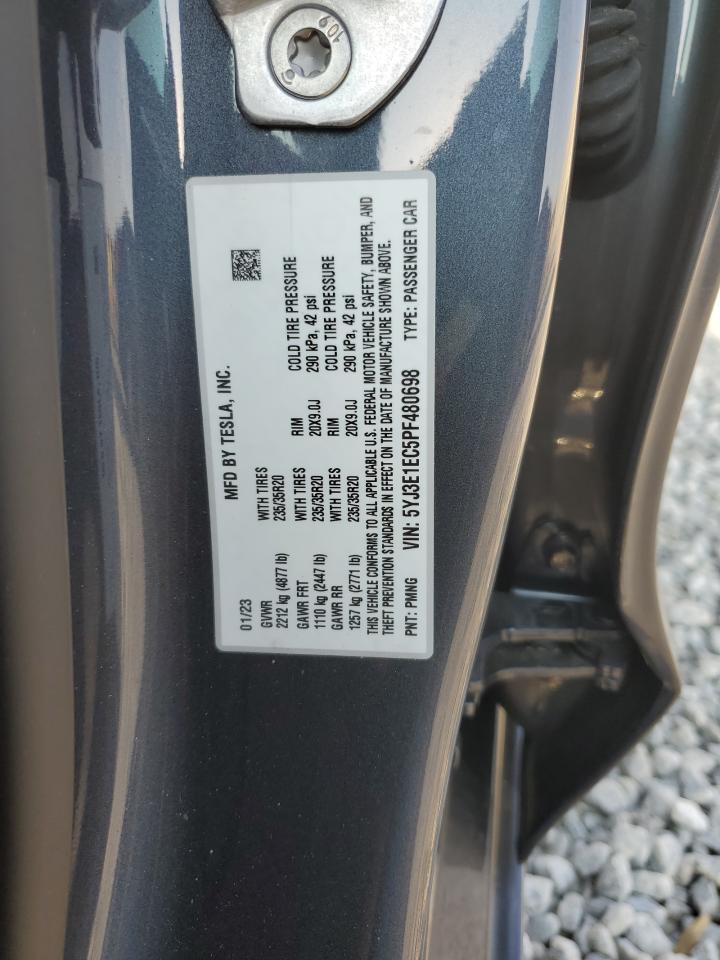 2023 TESLA MODEL 3 VIN:5YJ3E1EC5PF480698