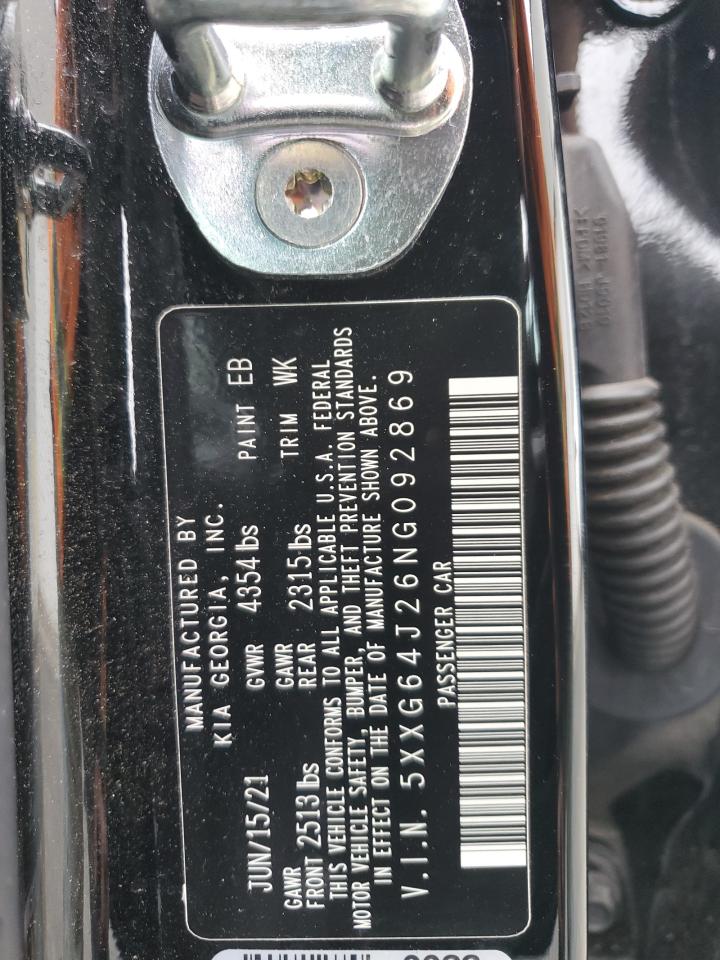 2022 KIA K5 GT LINE VIN:5XXG64J26NG092869