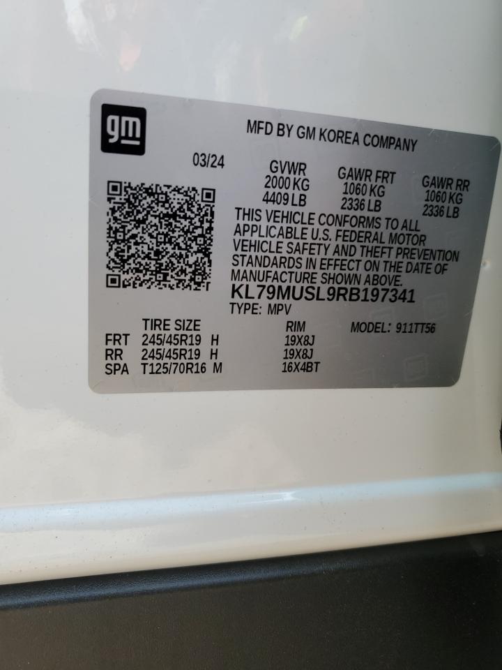 2024 CHEVROLET TRAILBLAZER RS VIN:KL79MUSL9RB197341