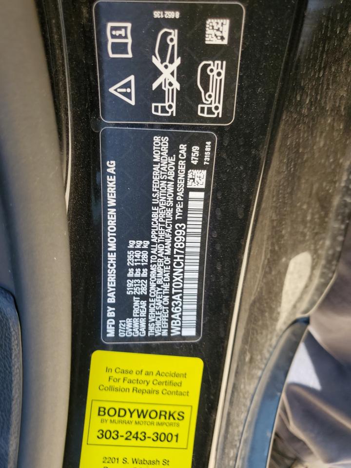 2022 BMW M440XI VIN:WBA63AT0XNCH78993