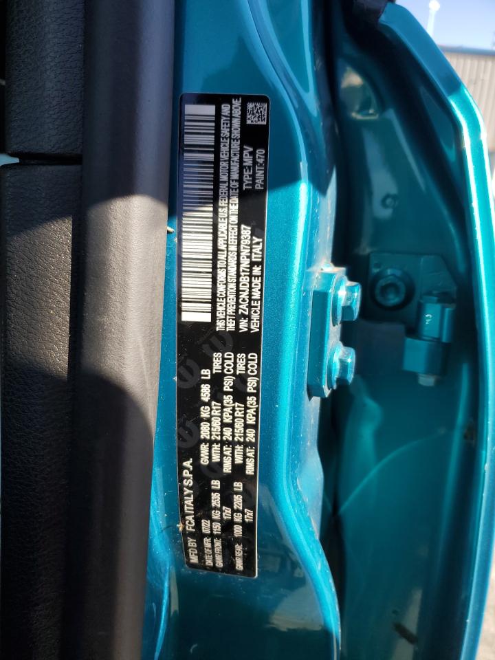 2022 JEEP RENEGADE LATITUDE VIN:ZACNJDB17NPN79387