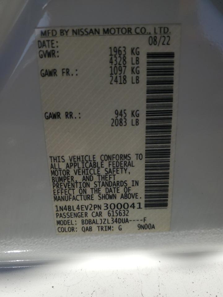 2023 NISSAN ALTIMA SL VIN:1N4BL4EV2PN300041