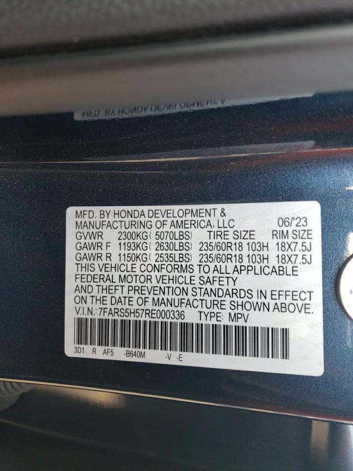 2024 HONDA CR-V SPORT VIN:7FARS5H57RE000336