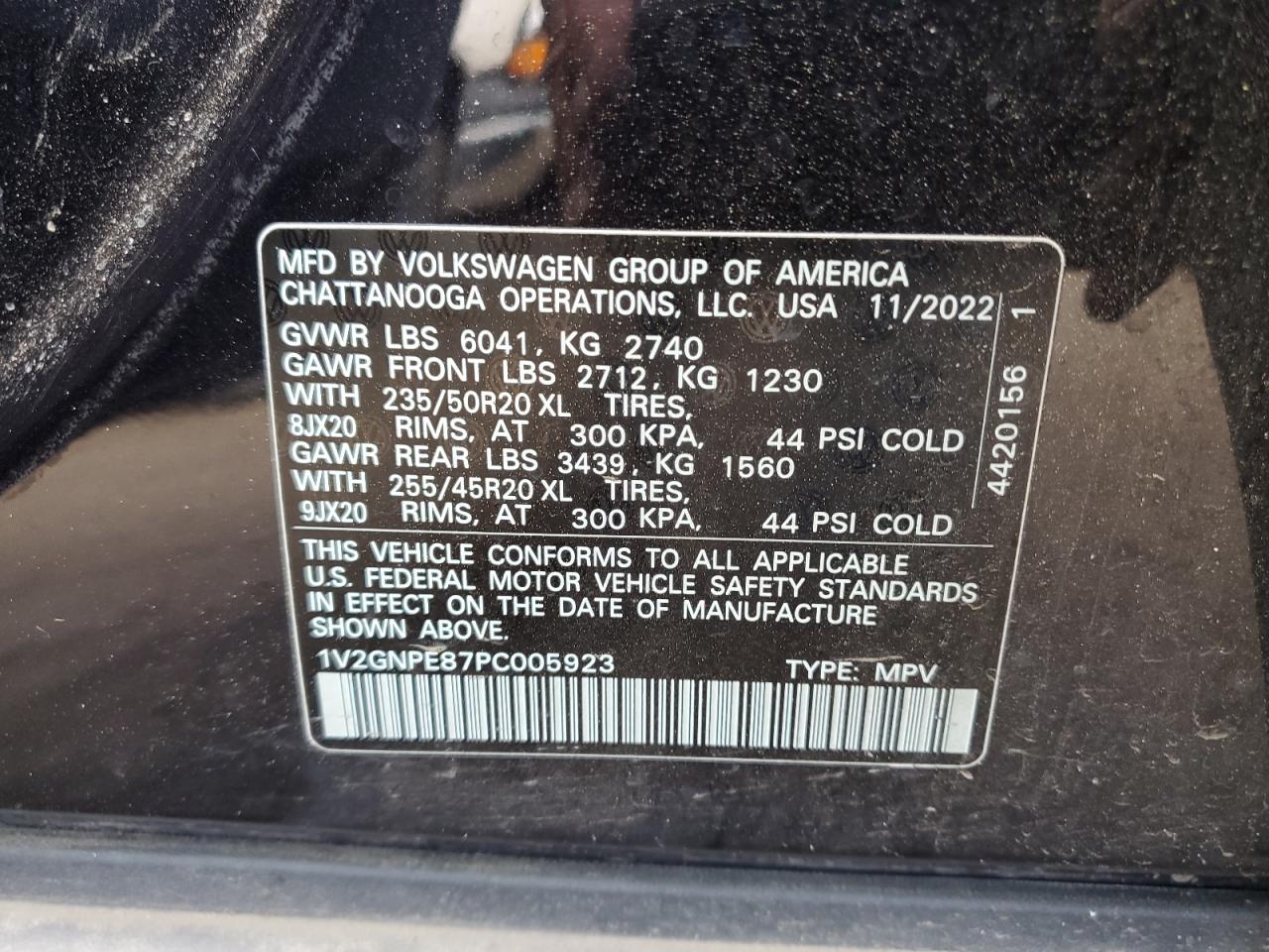 2023 VOLKSWAGEN ID.4 PRO S VIN:1V2GNPE87PC005923
