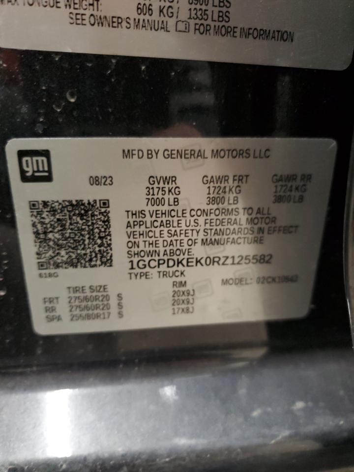 2024 CHEVROLET SILVERADO K1500 LT-L VIN:1GCPDKEK0RZ125582