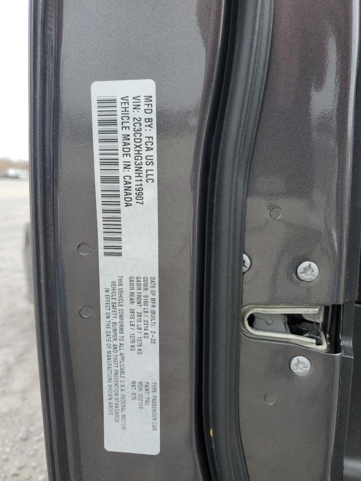 2022 DODGE CHARGER GT VIN:2C3CDXHG3NH119907