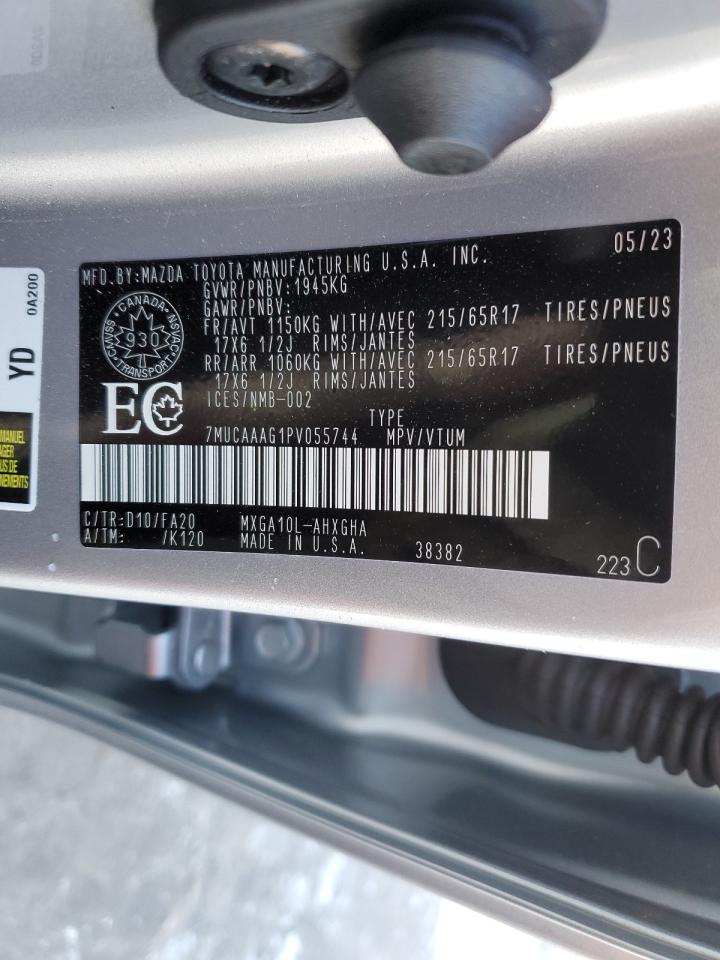 2023 TOYOTA COROLLA CROSS LE VIN:7MUCAAAG1PV055744