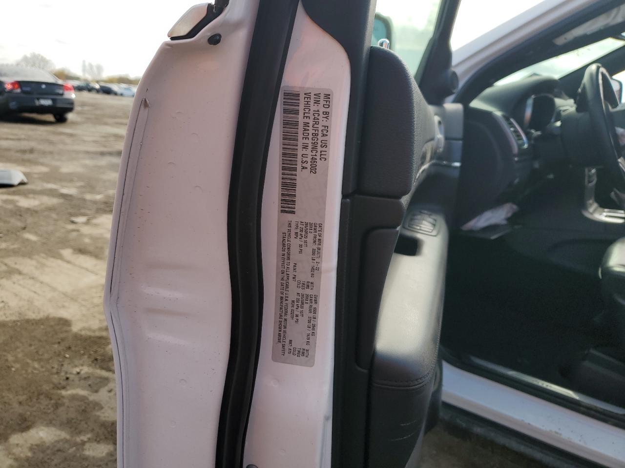 2022 JEEP GRAND CHEROKEE LIMITED VIN:1C4RJFBG9NC146002