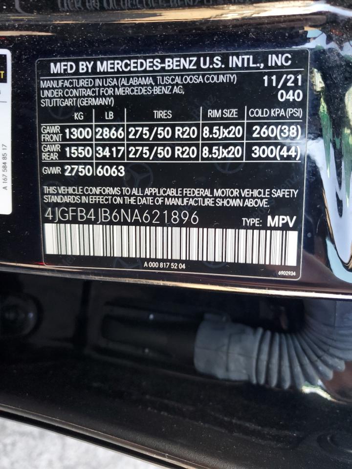 2022 MERCEDES-BENZ GLE 350 VIN:4JGFB4JB6NA621896