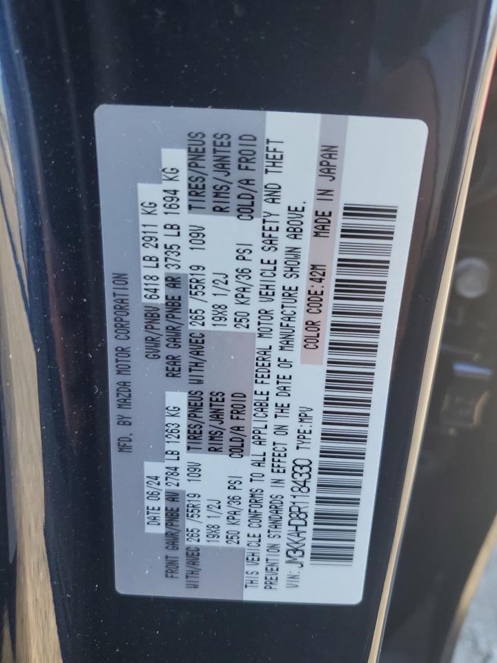 2024 MAZDA CX-90 SELECT VIN:JM3KKAHD8R1184330