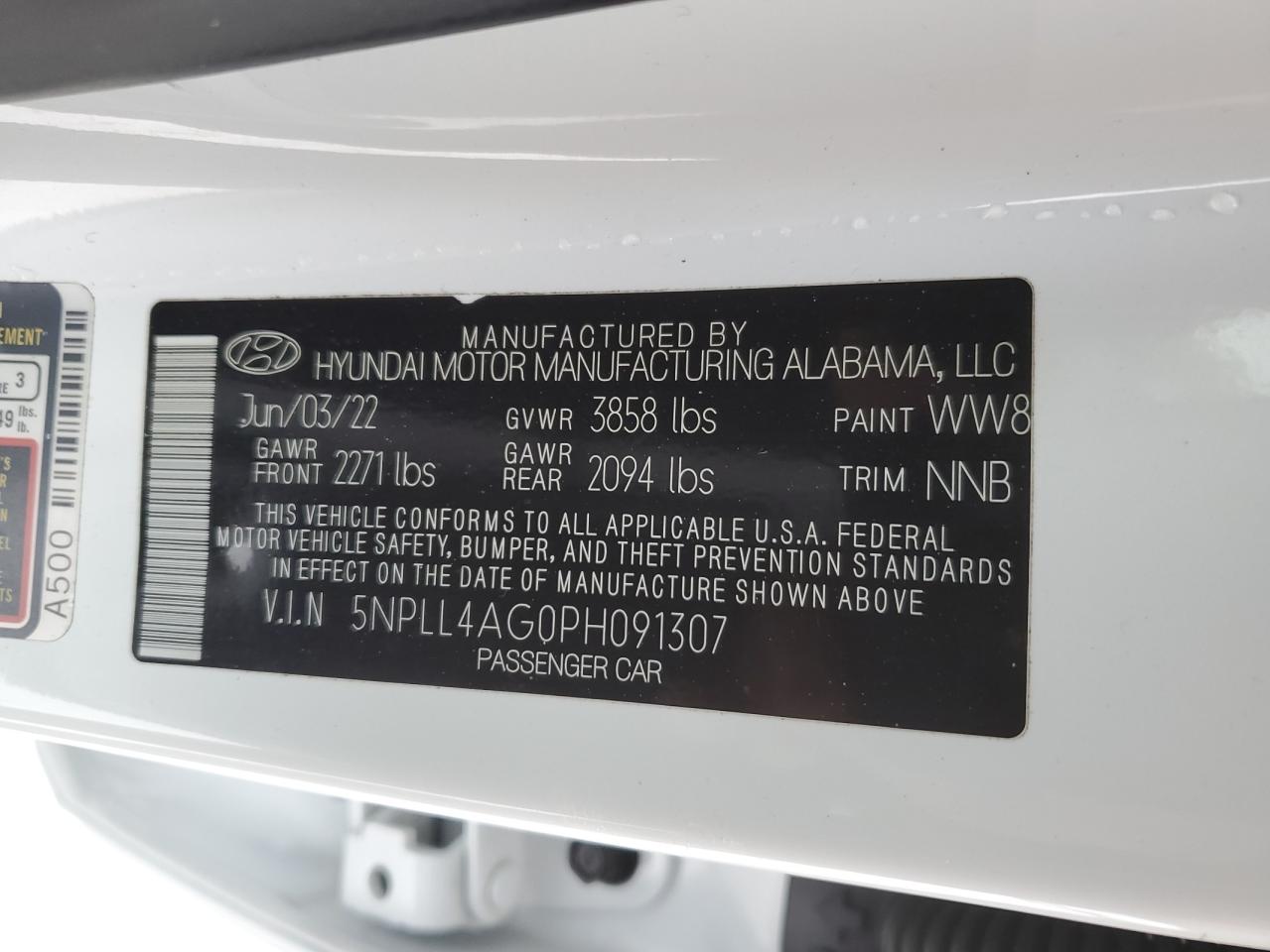 2023 HYUNDAI ELANTRA SE VIN:WAUENAF40JN014523