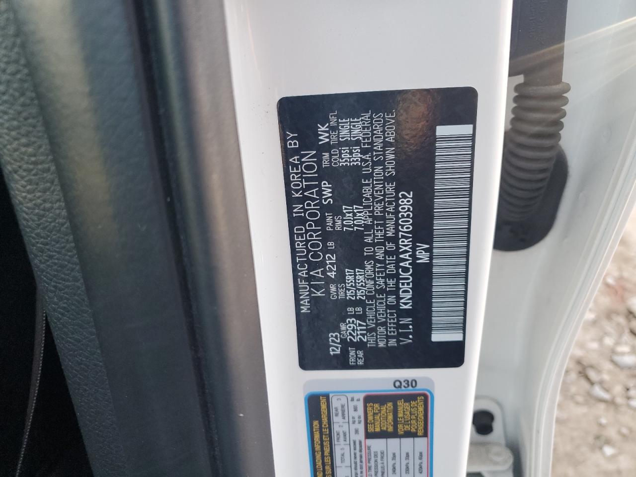 2024 KIA SELTOS S VIN:KNDEUCAAXR7603982