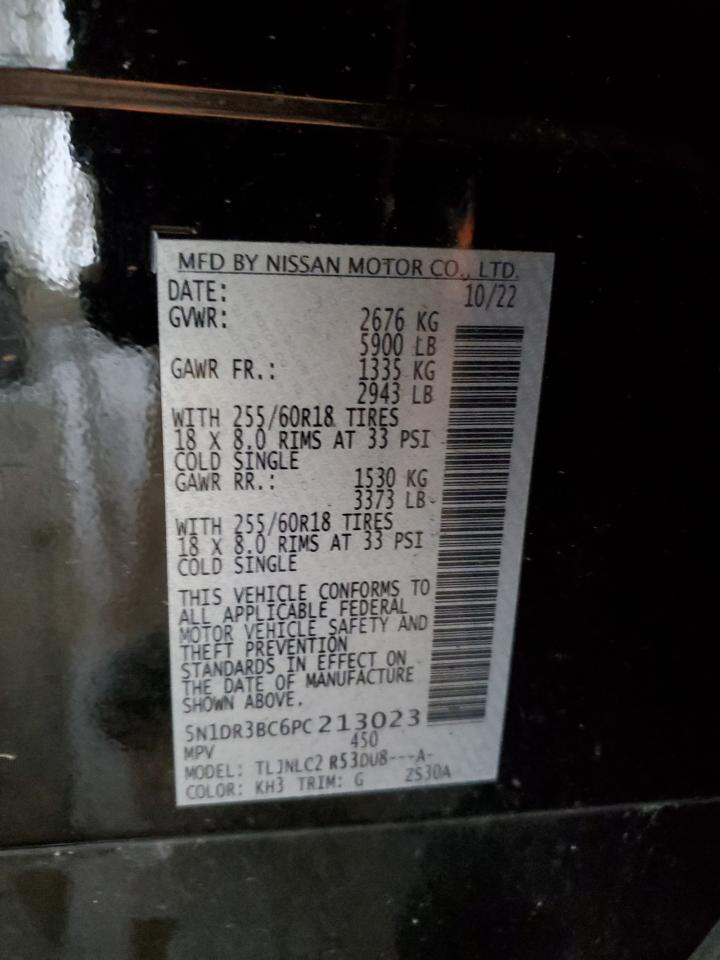 2023 NISSAN PATHFINDER SV VIN:5N1DR3BC6PC213023