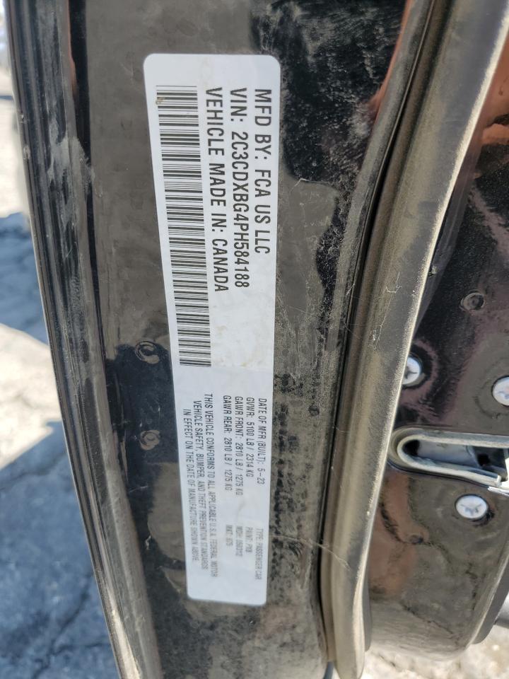 2023 DODGE CHARGER SXT VIN:2C3CDXBG4PH584188