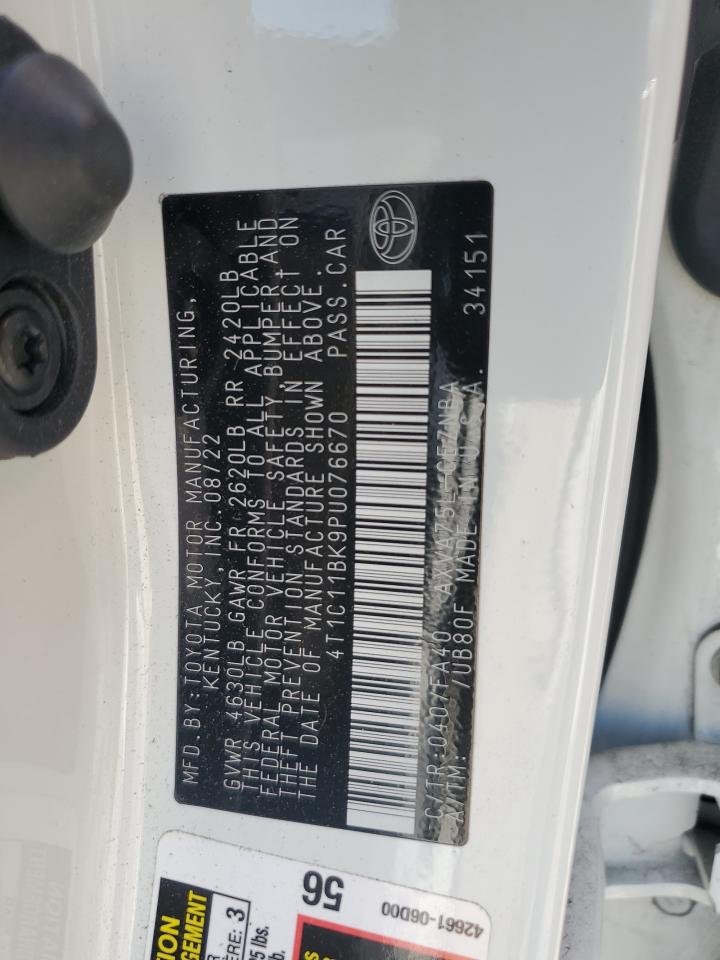 2023 TOYOTA CAMRY LE VIN:4T1C11BK9PU076670