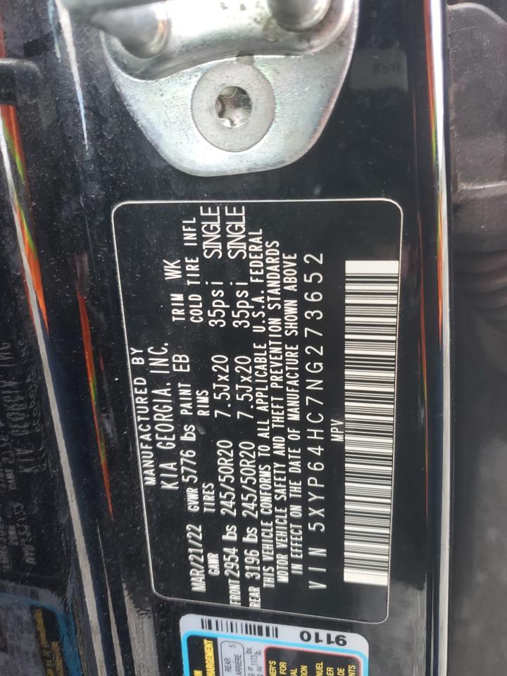 2022 KIA TELLURIDE S VIN:5XYP64HC7NG273652