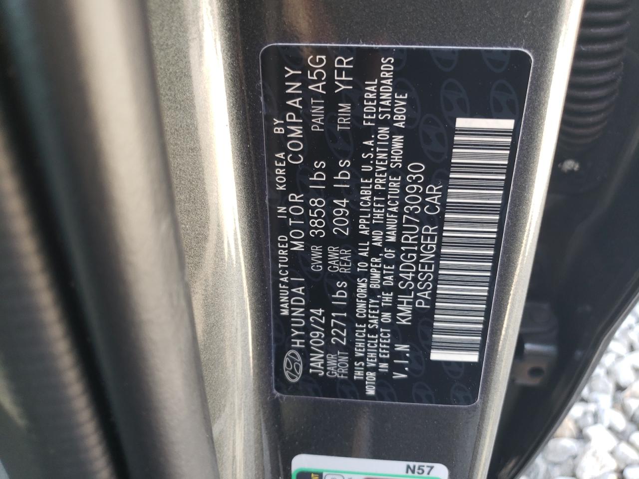 2024 HYUNDAI ELANTRA SEL VIN:KMHLS4DG1RU730930