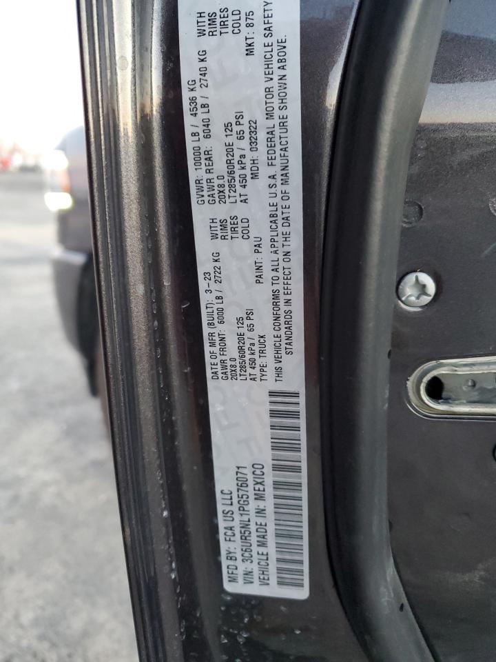2023 RAM 2500 LARAMIE VIN:3C6UR5NL1PG576071